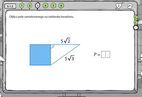 Oblicz pole zamalowanego na niebiesko kwadratu Proszę o pomoc