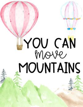 Hot Air Balloon Watercolor Classroom Theme Motivational Growth Mindset Posters