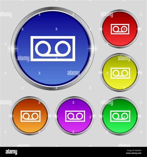 L Ic Ne De Cassette Audio Signe Le Symbole Rond Sur Les Boutons De