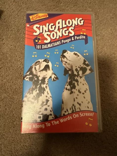 VHS DISNEY SING Along Songs 101 Dalmatians Pongo And Perdita VINTAGE ...