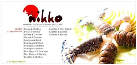 Menu at Nikko Japanese Steakhouse, Tyrone