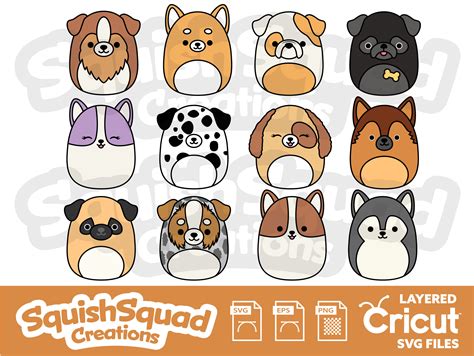 Squishmallow Mega Dog Squad Bundle Collection Layered Svg Etsy Australia