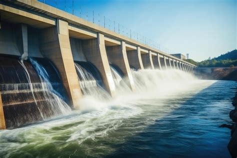 Premium AI Image | Nature's Collaboration with Technology Hydroelectricity