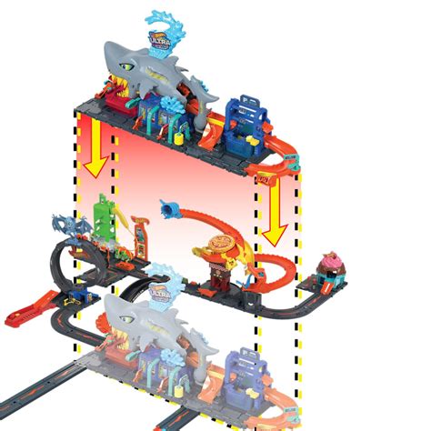 Ripley PISTA DE JUGUETE HOT WHEELS CITY LAVADO DE AUTOS MEGA TIBURÓN