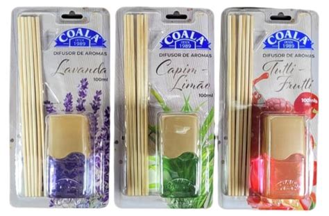 Kit 3 Difusores De Aroma Coala 1 Capim Limao 1 Lavanda E 1 Tutti Frutti