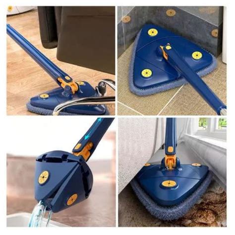 Tipos De Mop Para Limpeza - Mop De Limpeza Pesada Triângular Ajustável Giratório 360° Cabo Extensor ...
