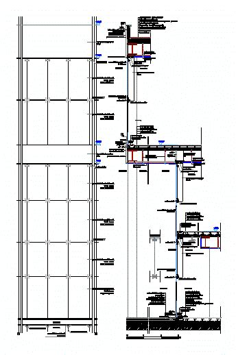 Detalle Muro Cortina En AutoCAD Librería CAD