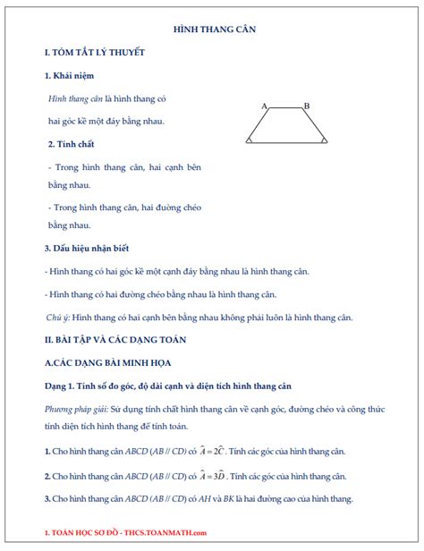 Chuyên đề hình thang cân - THCS.TOANMATH.com