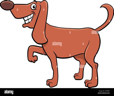 Cartoon Illustration Of Funny Brown Dog Comic Animal Character Stock