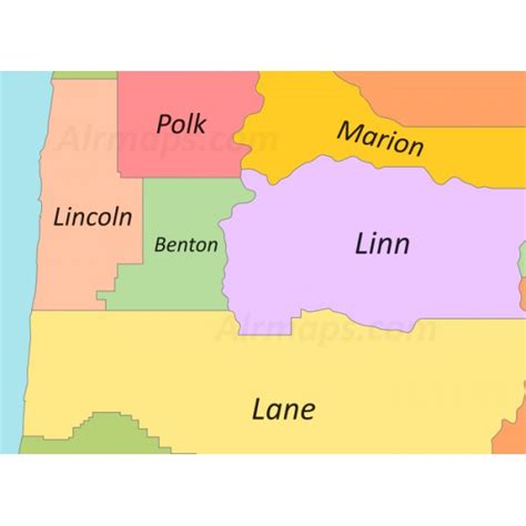 buy digital map  counties  oregon oregon county map