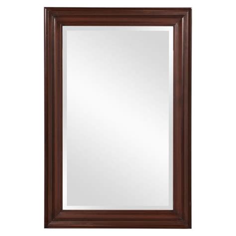 36 In X 24 In X 1 In Wenge Brown Rectangular Vanity Framed Mirror