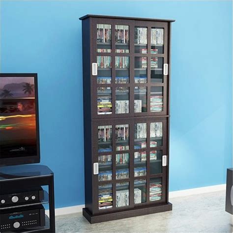 Bowery Hill Windowpane Media Cabinet In Espresso Cymax Business