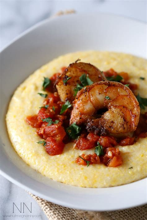 Spicy Shrimp Over Creamy Polenta - full of flavor and easy to make!