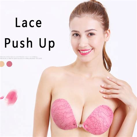 Sexy Invisible Bra Embroidery Bra Super Push Up Silicone Bralette For Women Bikini Sticky Bra