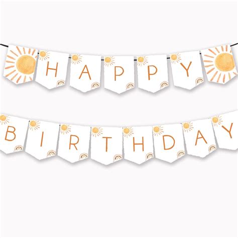 Amazon Boho Sun Happy Birthday Banner First Trip Inspired Around