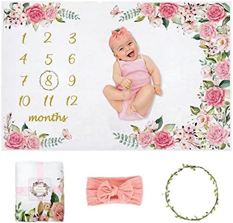 Amazon Yokakio Baby Monthly Milestone Blanket Girl Milestone