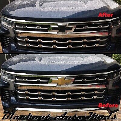 Gloss Black Vinyl Bowtie Grill Emblem Overlay For Chevy