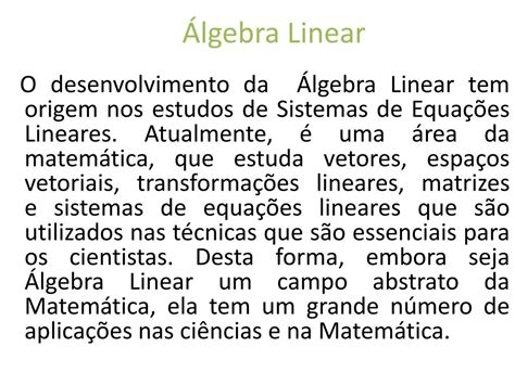 PPT ÁLGEBRA LINEAR Professora Itaciane T B Tomasini email