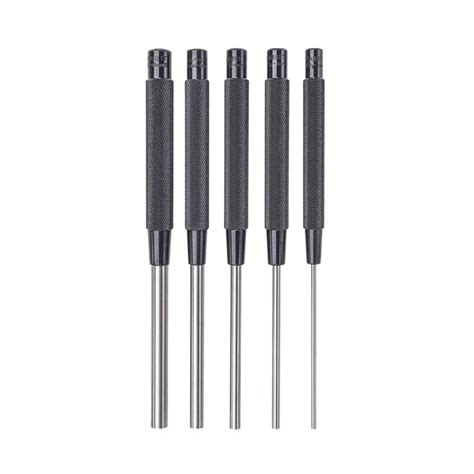 Starrett Steel Drive Pin Punch Set With Knurled Grip For Precise