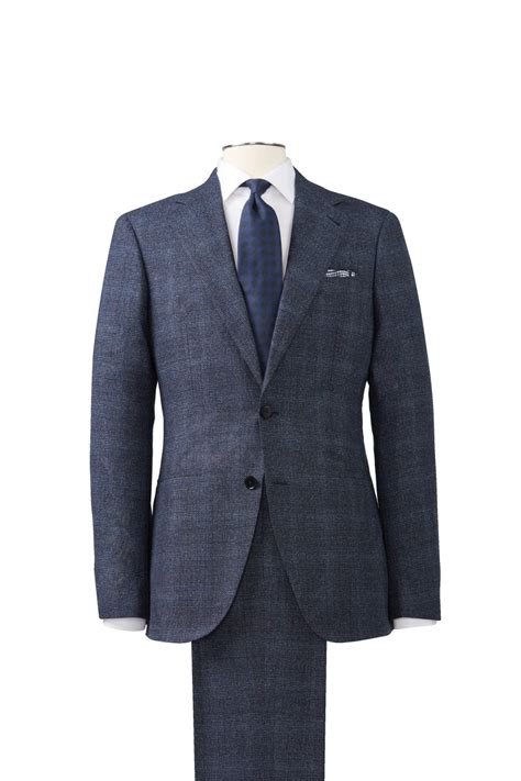 Loro Piana Dark Blue Glen Plaid Suit By Knot Standard Suits Custom