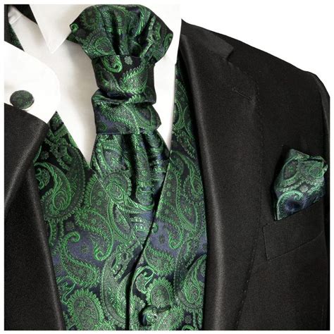 Emerald Paisley Tuxedo Vest Set Tuxedo Vest Wedding Suits Wedding