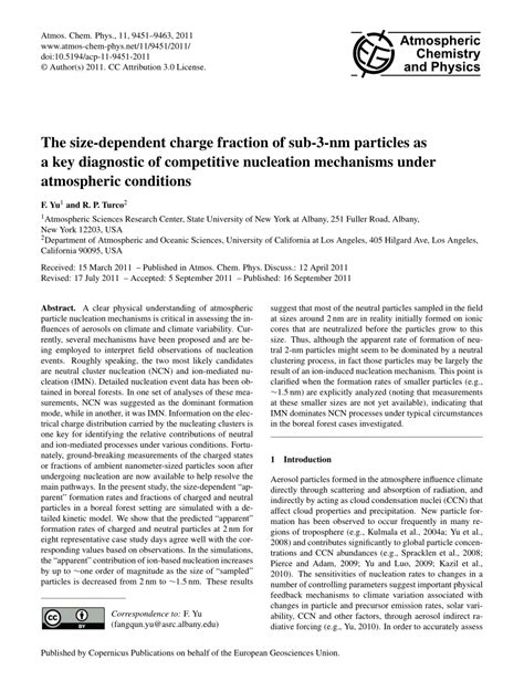 PDF The Size Dependent Charge Fraction Of Sub 3 Nm Particles As A Key