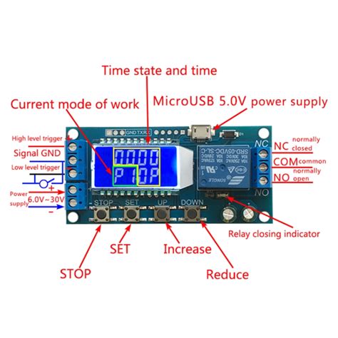 Xy Lj V Micro Usb Digital Lcd Display Time Delay Relay Module