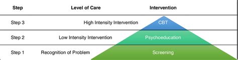 Recommended Interventions At Each Level Of A Stepped Care Model For