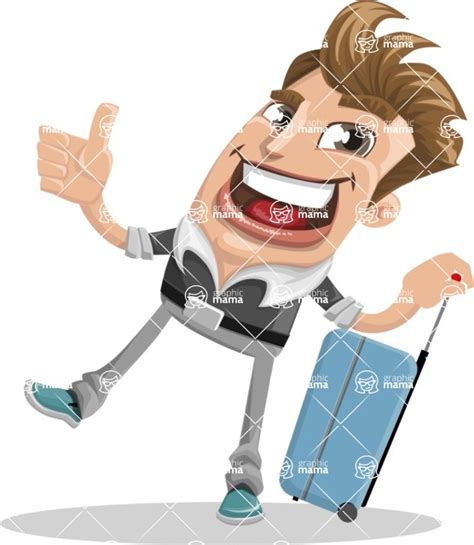 Funny Man Cartoon Vector Character 112 Illustrations Travel 1