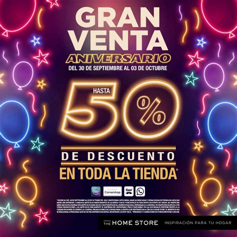 venta de aniversario  home store  de descuento en toda la tienda