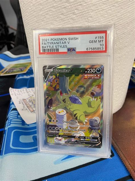 2021 Pokemon Tyranitar V Sword Shield Battle Styles 155 PSA 10 Gem