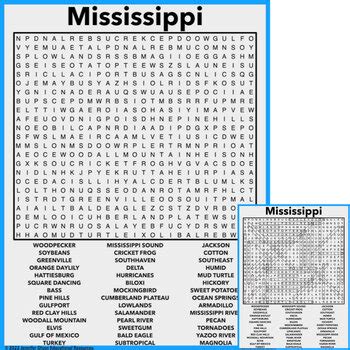 Mississippi Word Search By Jennifer Olson Educational Resources Tpt