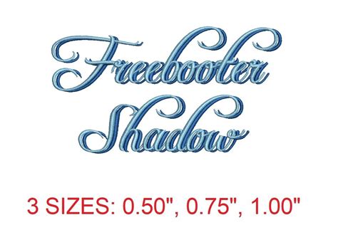 Freebooter Shadow Embroidery Font Creative Fabrica