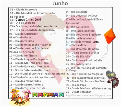 Datas a comemorar...: LISTAS DATAS COMEMORATIVAS POR MÊS | Datas, Datas ...