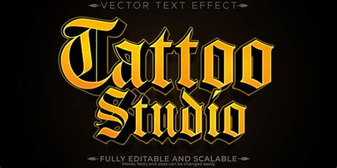 Free Vector Tattoo Text Effect Editable Rebel And Street Customizable Font Style