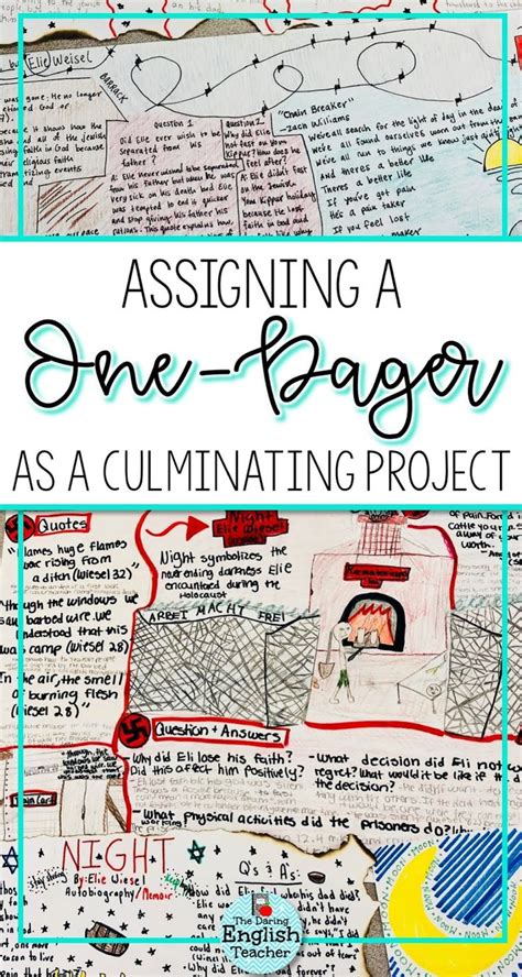 Night One Pager Assigning A One Pager Project As A Culminating Project