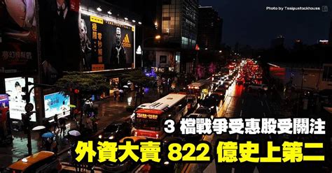 外資大賣822億史上第二！3檔戰爭受惠股受關注，其中一檔投信急買42萬張 Cmoney Line Today