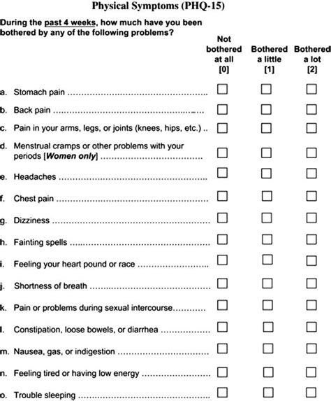 Patient Health Questionnaire 15 Download Scientific Diagram