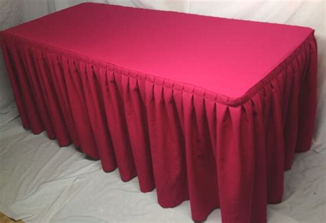 8' ft. Fitted Polyester Double Pleated Table Skirt Cover w/Top Topper ...