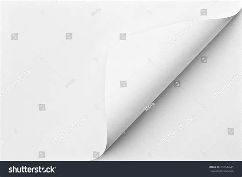 Blank Folded Sheet Paper Curled Corner Stock Photo 232549645 Shutterstock