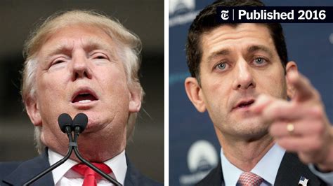 Republican Race Puts Donald Trump And Paul Ryan On Collision Course The New York Times