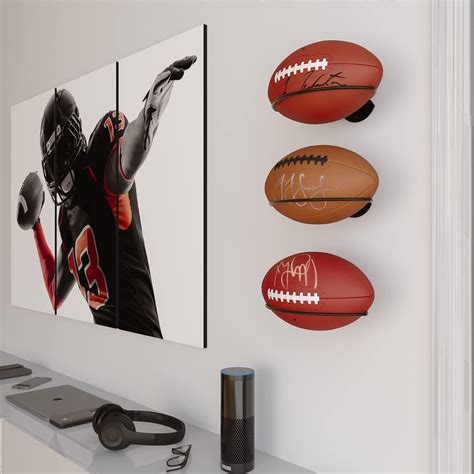 Wallniture Sporta Wall Mount Football Rack Ball Holder Organization