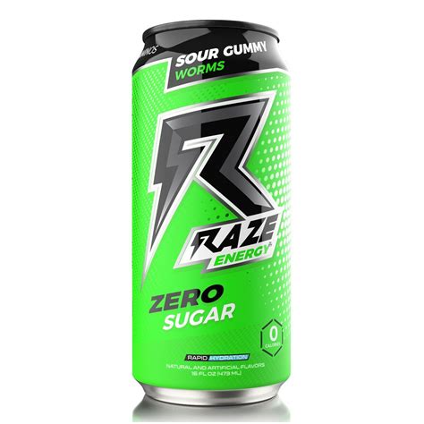 Raze Energy Drink 12 Cans Sour Gummy Worms Artofit