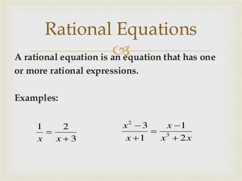 Solving rational equations