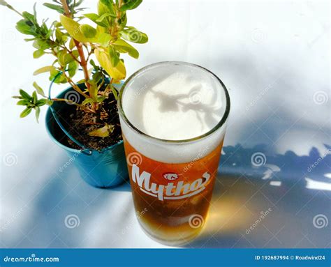 Cold Mythos Beer in Glass Mug Editorial Stock Image - Image of mythos ...