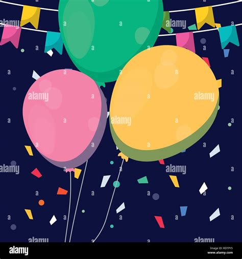 Balloons Helium Floating Icon Vector Illustration Design Stock Vector