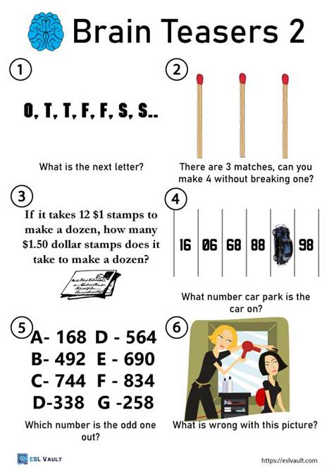 37 Free Printable Brain Teasers With Answers Esl Vault