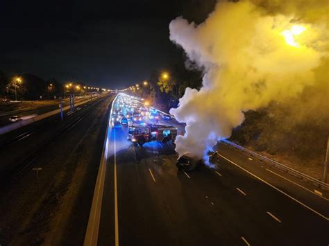 Manhunt On After Fiery Freeway Crash