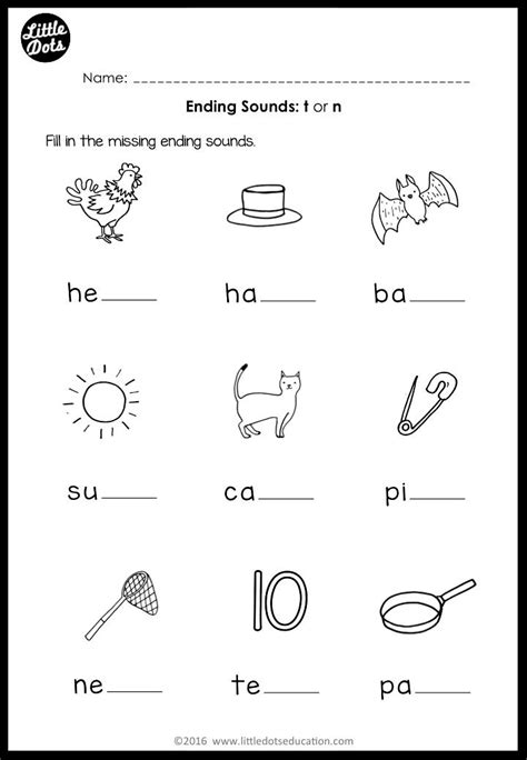 Ending Sounds Worksheets For Kindergarten Worksheet24