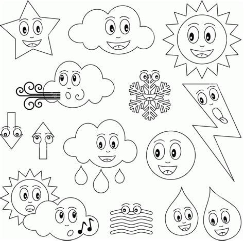 Weather Symbols For Coloring Coloring Pages